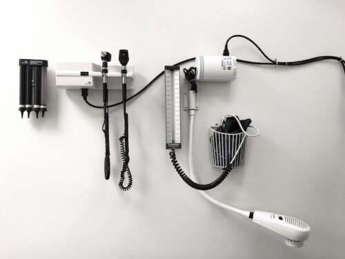 medical instruments on wall